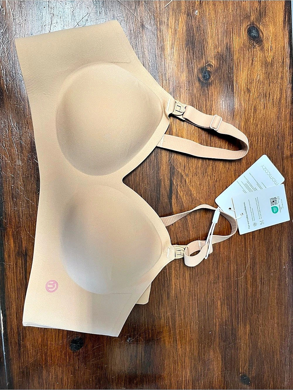 Momcozy Nursing Bra Wireless Beige- Size Large